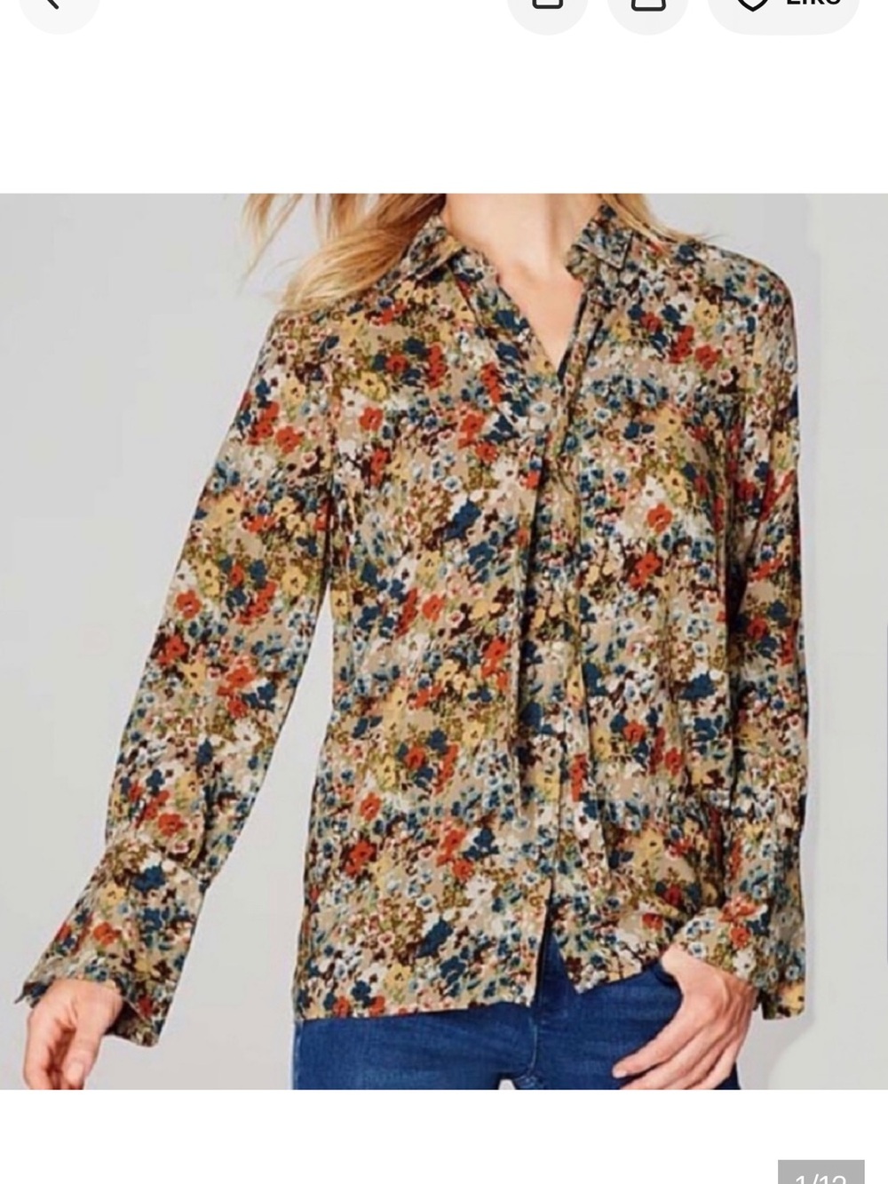 J. Jill Multicolor Floral Button-Down Shirt
